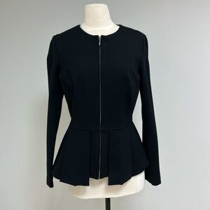 Donna Degnan Black Pleated Skirt Fashion Jacket, size 10